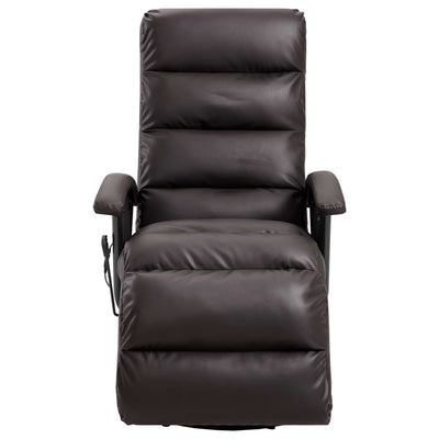 vidaXL TV Massage Recliner Black Faux Leather