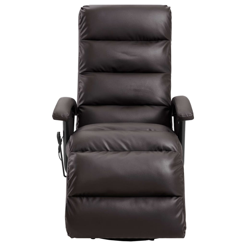 vidaXL TV Massage Recliner Black Faux Leather