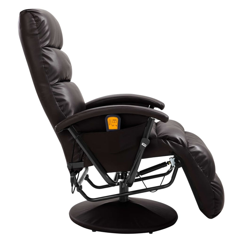 vidaXL TV Massage Recliner Black Faux Leather
