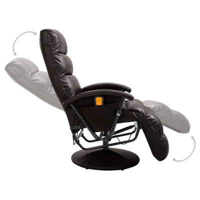 vidaXL TV Massage Recliner Black Faux Leather