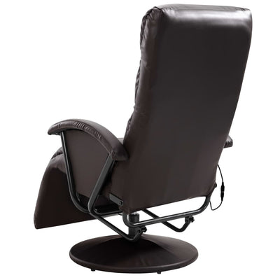 vidaXL TV Massage Recliner Black Faux Leather