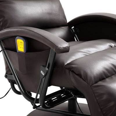 vidaXL TV Massage Recliner Black Faux Leather