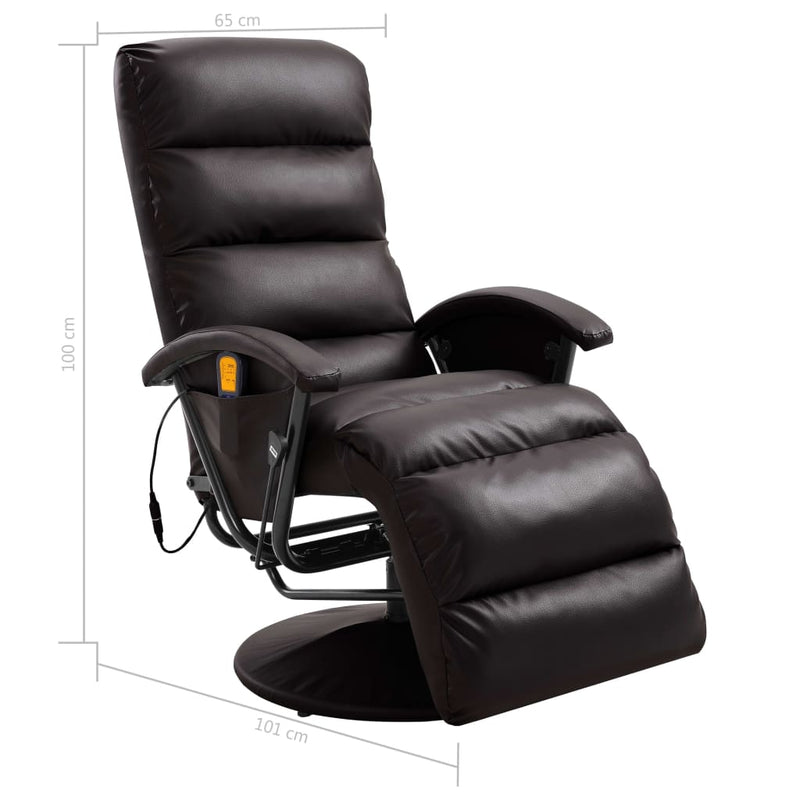 vidaXL TV Massage Recliner Black Faux Leather