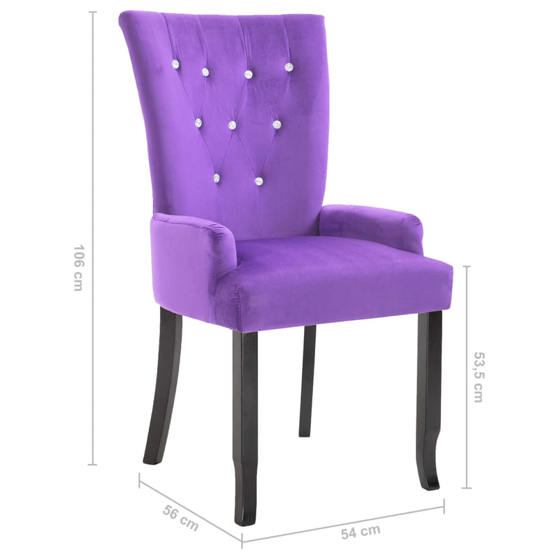 vidaXL Armchair Purple Velvet