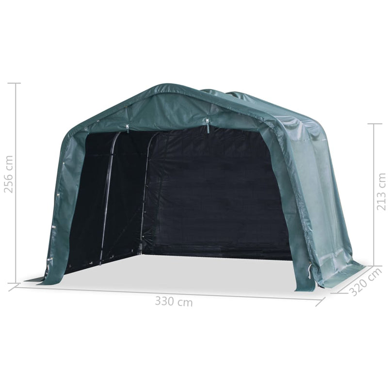 vidaXL Removable Livestock Tent PVC 550 g/m² 3.3x3.2 m Dark Green
