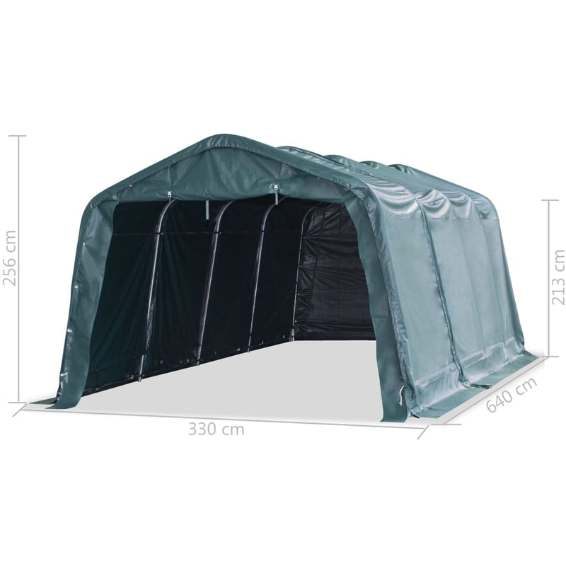 vidaXL Removable Livestock Tent PVC 550 g/m² 3.3x3.2 m Dark Green