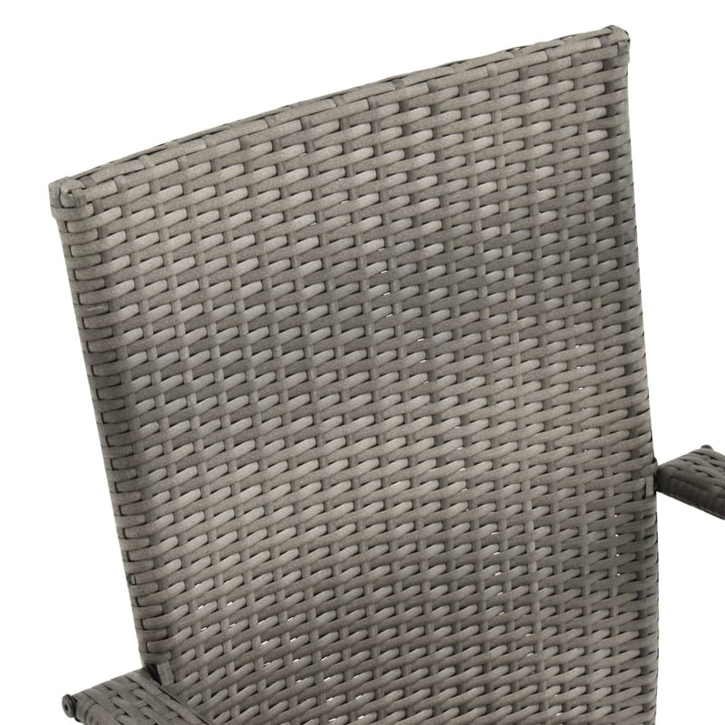vidaXL Stackable Outdoor Chairs 4 pcs Grey Poly Rattan