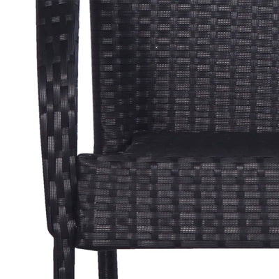 vidaXL Stackable Outdoor Chairs 6 pcs Poly Rattan Black