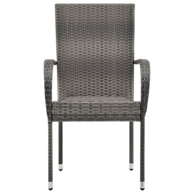 vidaXL Stackable Outdoor Chairs 4 pcs Grey Poly Rattan