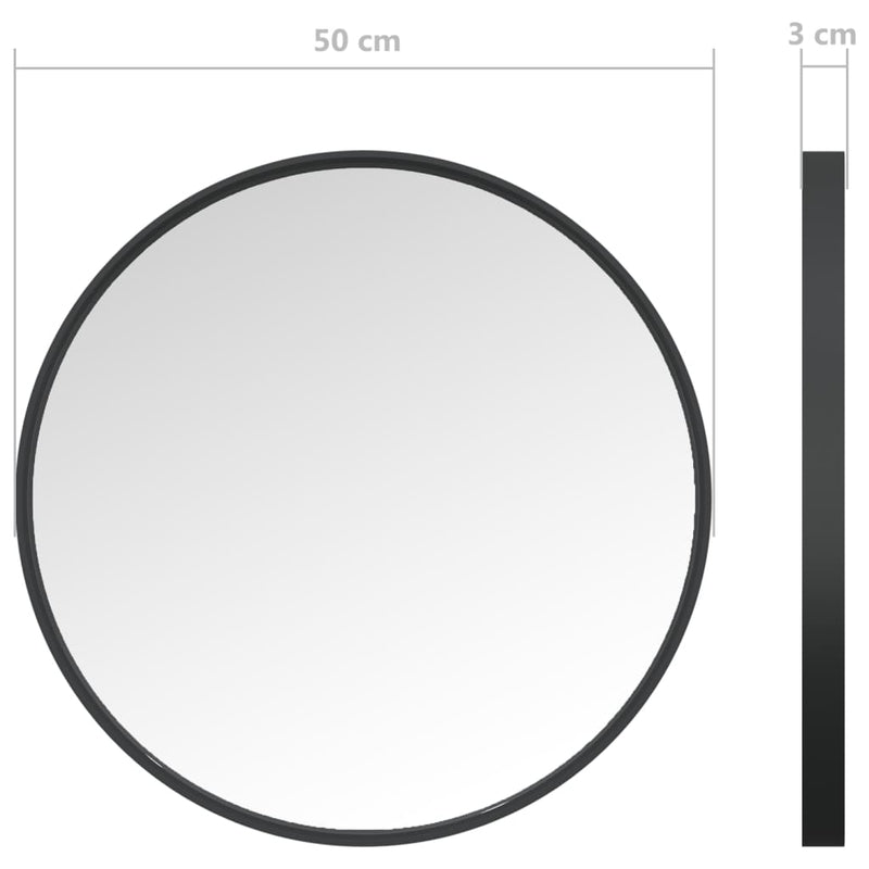 vidaXL Wall Mirror Black 50 cm
