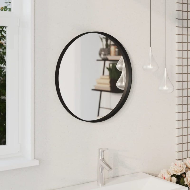 vidaXL Wall Mirror Black 50 cm