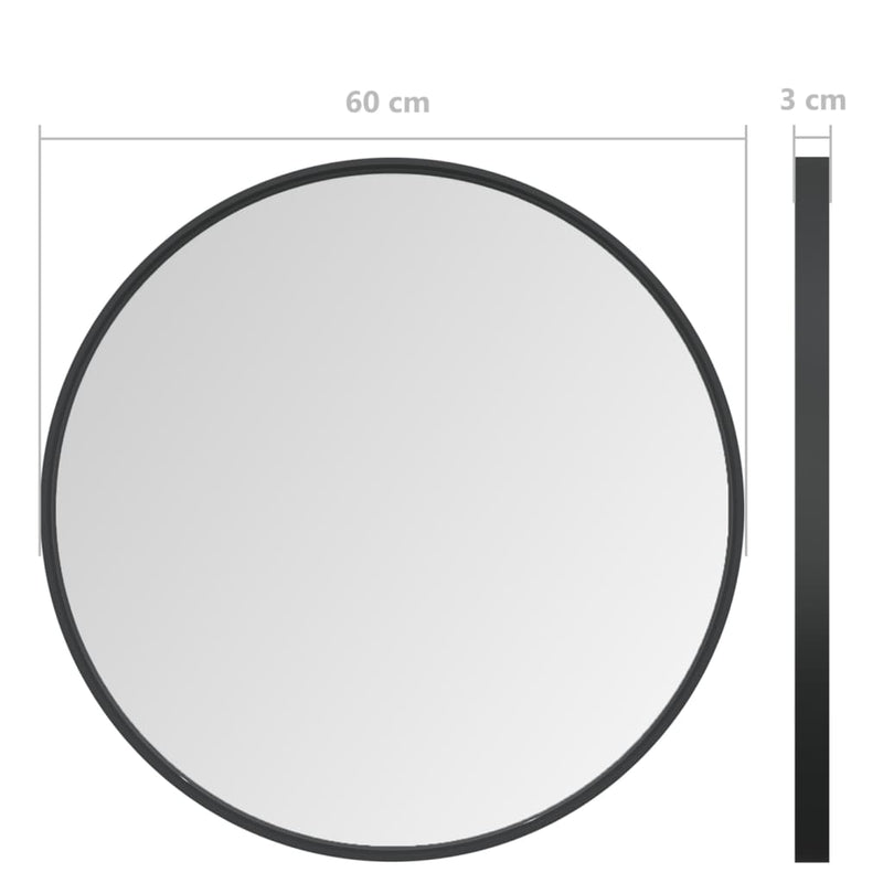 vidaXL Wall Mirror Black 50 cm