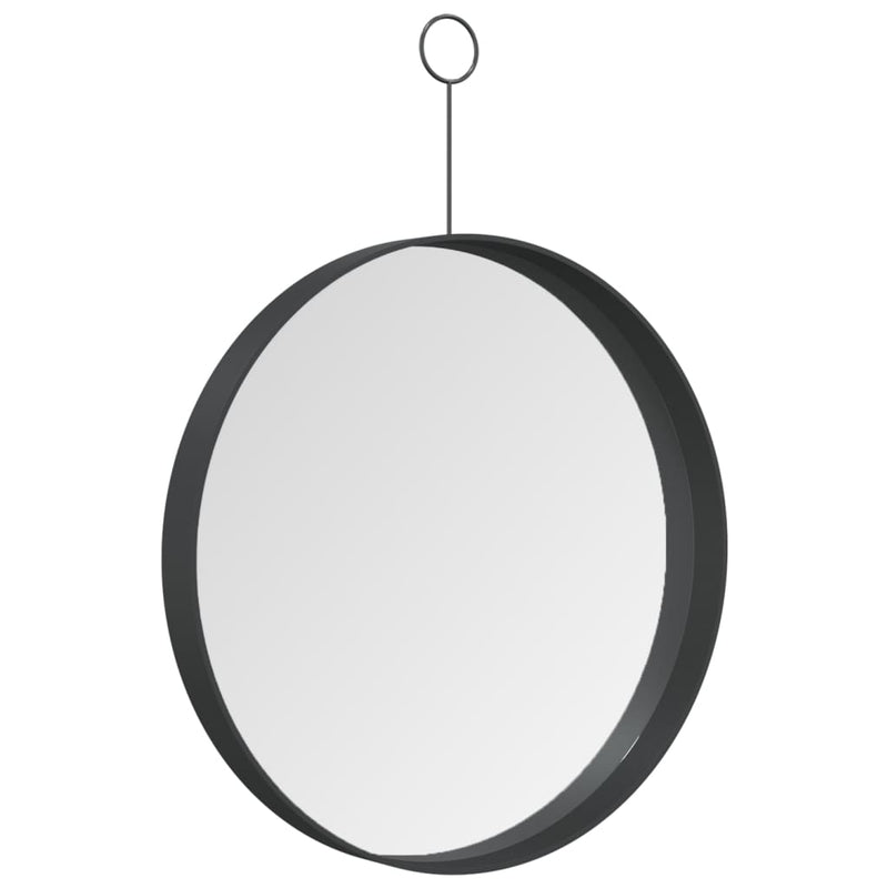 vidaXL Hanging Mirror with Hook Black 50 cm