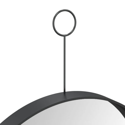 vidaXL Hanging Mirror with Hook Black 50 cm