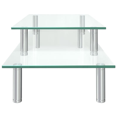 vidaxl 2-Tier Monitor Stand Transparent Glass