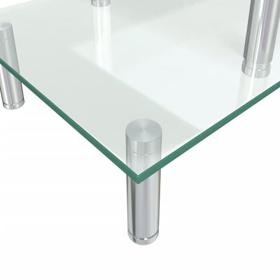 vidaxl 2-Tier Monitor Stand Transparent Glass