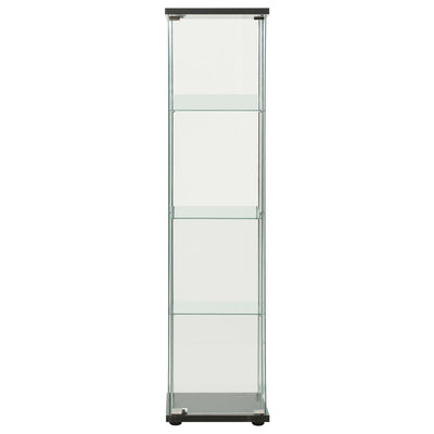 vidaXL Storage Cabinet Tempered Glass Black