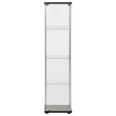 vidaXL Storage Cabinet Tempered Glass Black