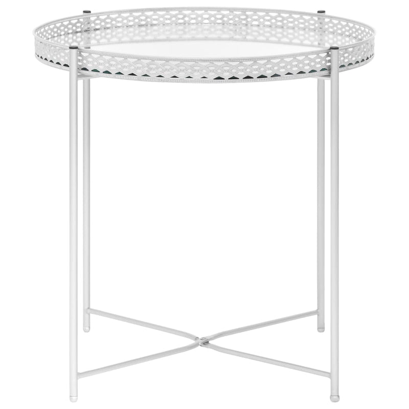 vidaXL Side Table Silver 40x40x41 cm Glass