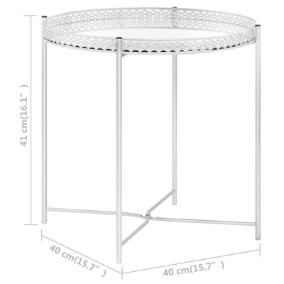 vidaXL Side Table Silver 40x40x41 cm Glass