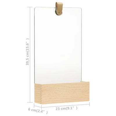 vidaXL Wall Mirror Solid Pinewood 35 cm