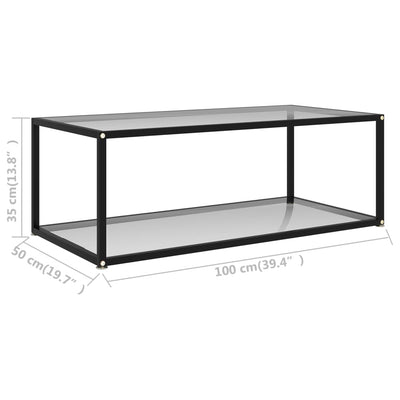 vidaXL Coffee Table Black 80x80x35 cm Tempered Glass