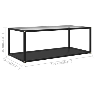 vidaXL Coffee Table Black 80x80x35 cm Tempered Glass