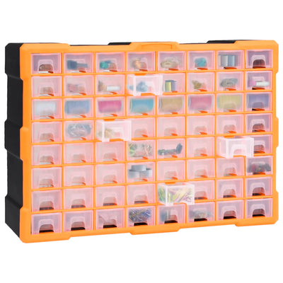 vidaXL Multi-drawer Organiser with 64 Drawers 52x16x37.5 cm