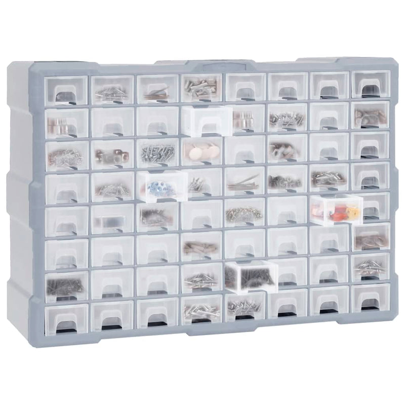 vidaXL Multi-drawer Organiser with 64 Drawers 52x16x37.5 cm