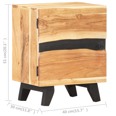 vidaXL Bedside Cabinet 40x30x51 cm Solid Acacia Wood