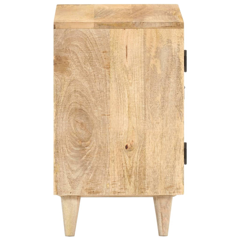 vidaXL Carved Bedside Cabinet 40x30x50 cm Solid Mango Wood