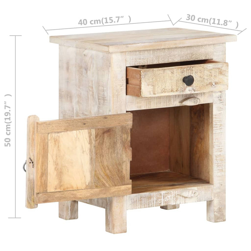 vidaXL Bedside Cabinet 40x30x50 cm Rough Acacia Wood