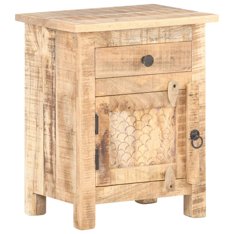 vidaXL Bedside Cabinet 40x30x50 cm Rough Mango Wood