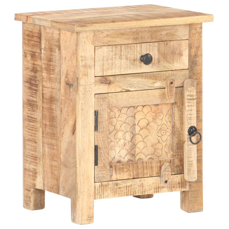 vidaXL Bedside Cabinet 40x30x50 cm Rough Mango Wood