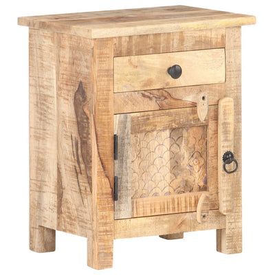 vidaXL Bedside Cabinet 40x30x50 cm Rough Mango Wood