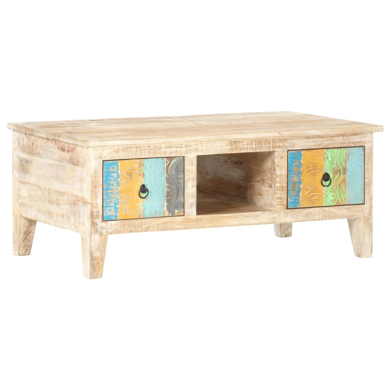 vidaXL Coffee Table 100x55x40 cm Rough Acacia Wood