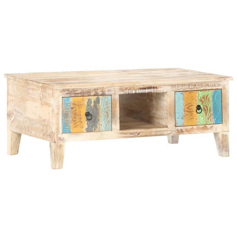 vidaXL Coffee Table 100x55x40 cm Rough Acacia Wood