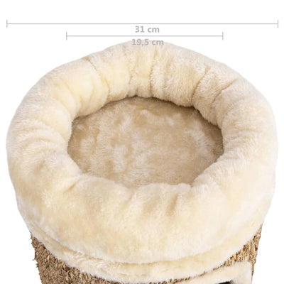 vidaXL Cat House with Luxury Cushion 33 cm Seagrass