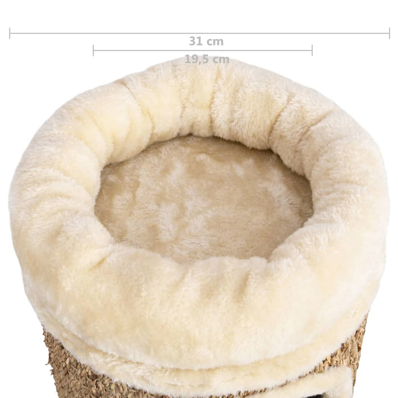 vidaXL Cat House with Luxury Cushion 33 cm Seagrass