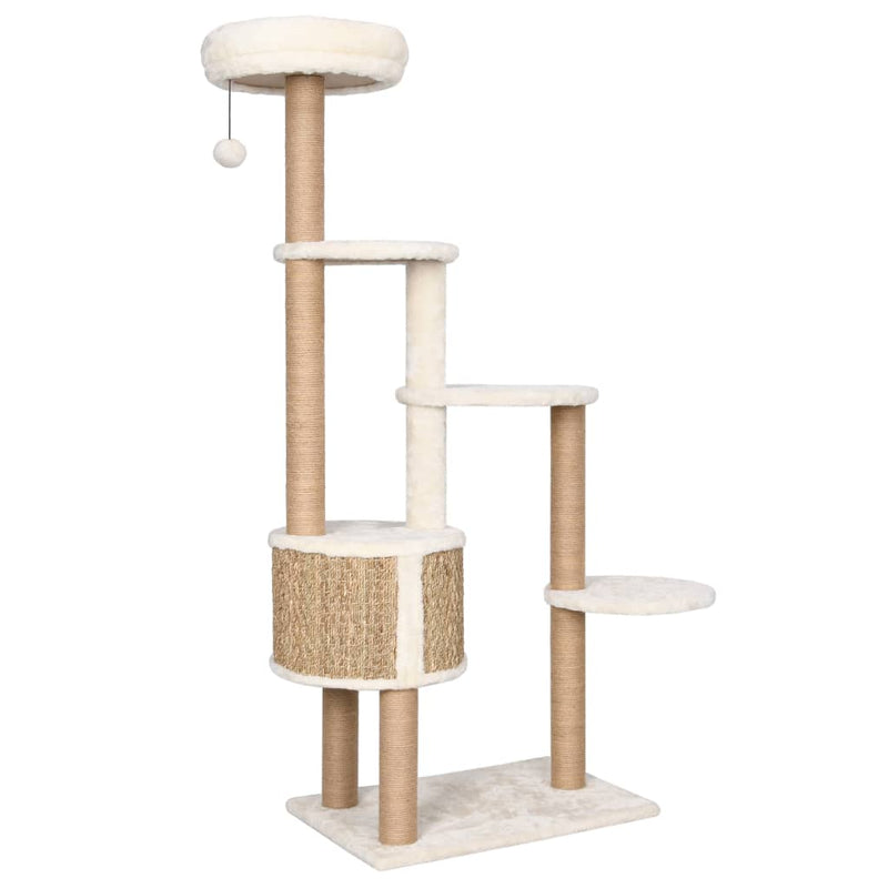 vidaXL Cat Tree with Luxury Cushion and Scratching Post 148cm Seagrass