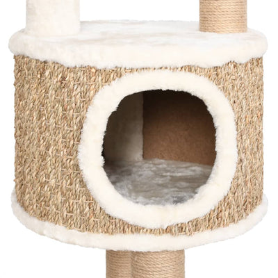 vidaXL Cat Tree with Luxury Cushion and Scratching Post 148cm Seagrass