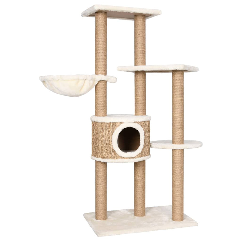 vidaXL Cat Tree with Scratching Post 126cm Seagrass