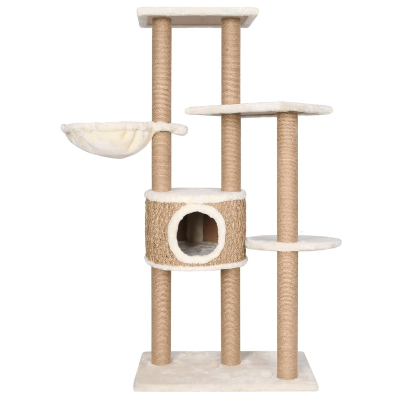 vidaXL Cat Tree with Scratching Post 126cm Seagrass