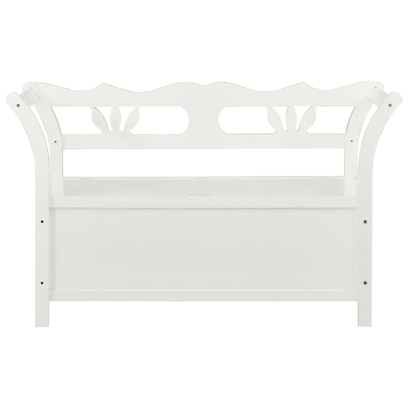 vidaXL Storage Bench 126 cm Black Solid Fir Wood