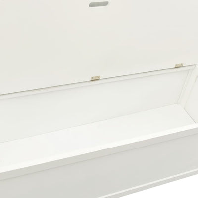 vidaXL Storage Bench 126 cm Black Solid Fir Wood