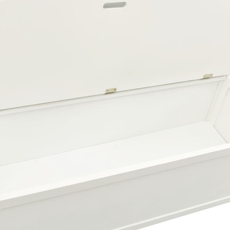 vidaXL Storage Bench 126 cm Black Solid Fir Wood