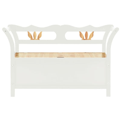 vidaXL Storage Bench 126 cm Black Solid Fir Wood