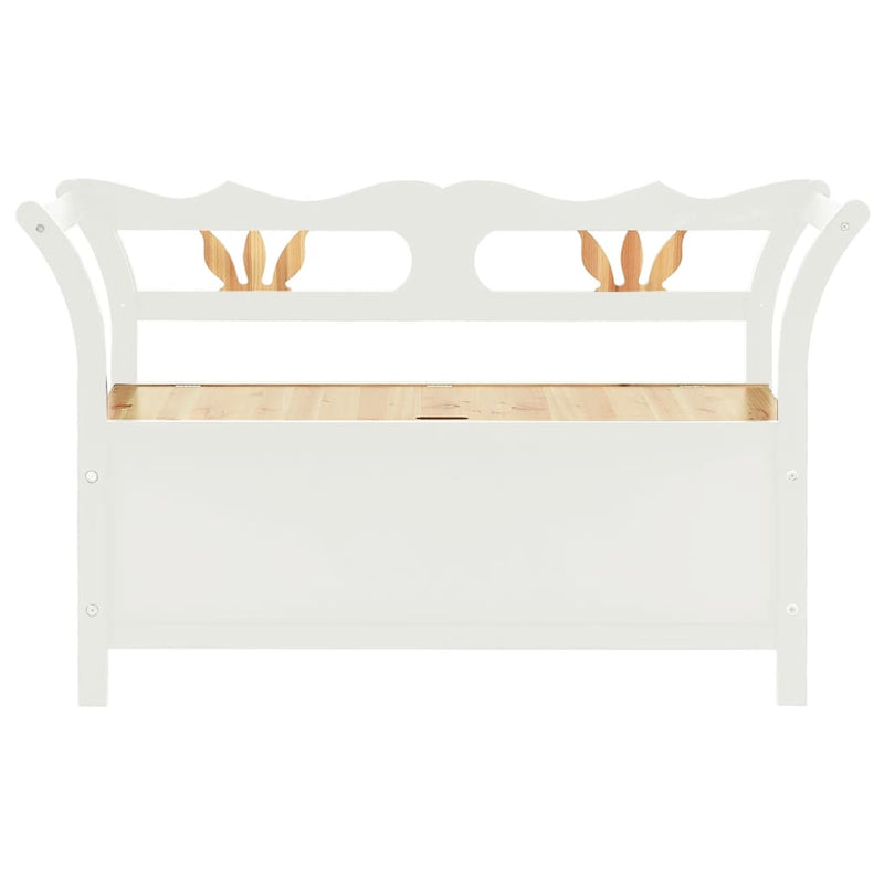 vidaXL Storage Bench 126 cm Black Solid Fir Wood