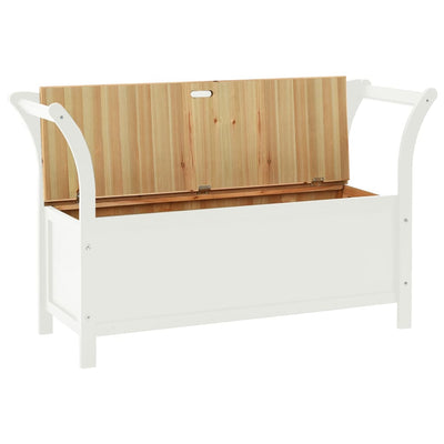vidaXL Storage Bench 126 cm Black Solid Fir Wood