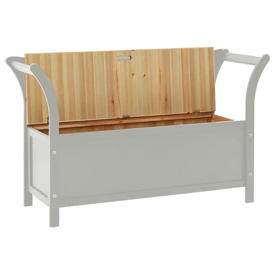 vidaXL Storage Bench 126 cm Black Solid Fir Wood